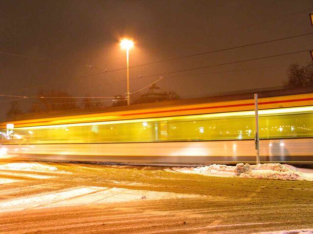 Straßenbahn im Schnee