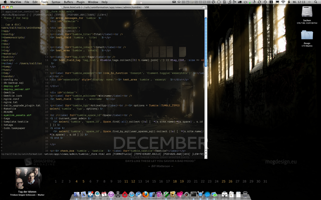 Desktop December 10 - Macvim is the new TextMate2